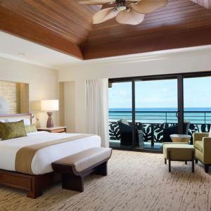 Delux king room with sea view at Ko'a Kea Resort On Po`ipu Beach.