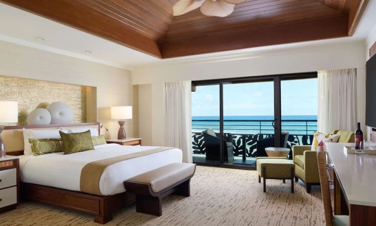 Delux king room with sea view at Ko'a Kea Resort On Po`ipu Beach.