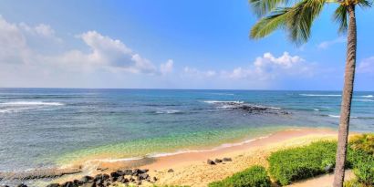 Beautiful beach right at your fingertips at Ko'a Kea Resort On Po`ipu Beach.