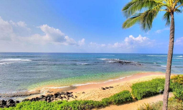 Beautiful beach right at your fingertips at Ko'a Kea Resort On Po`ipu Beach.