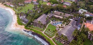 Luxurious beach resort at Ko'a Kea Resort On Po`ipu Beach.