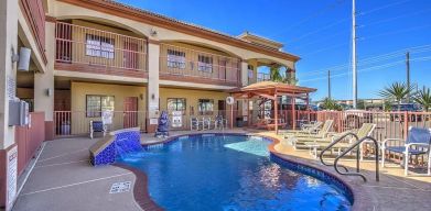 Stunning outdoor pool at Casa Rosa Inn.