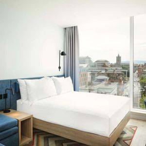 Spacious king room with natural light at Hampton By Hilton Dublin City Centre.