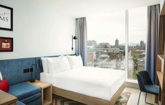 Spacious king room with natural light at Hampton By Hilton Dublin City Centre.