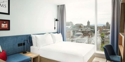 Spacious king room with natural light at Hampton By Hilton Dublin City Centre.