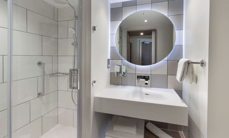 Private bathroom with shower at Hampton By Hilton Dublin City Centre.