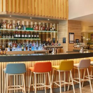 Bar and coworking space at Hampton By Hilton Dublin City Centre.