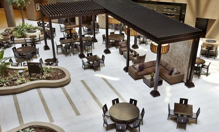 Dining area perfect for coworking at Embassy Suites By Hilton, Crystal City National Airport.