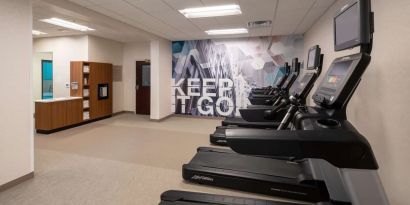 The hotel fitness center is equipped with numerous treadmills for guests keen to stay in shape, and has plenty of towels.