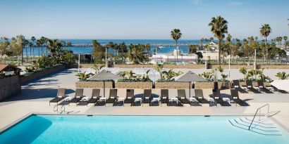 Stunning outdoor pool at Sonesta Redondo Beach & Marina.