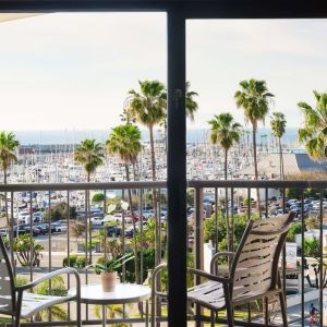 Day use room with beautiful terrace at Sonesta Redondo Beach & Marina.