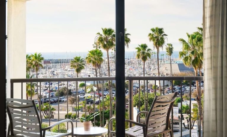 Day use room with beautiful terrace at Sonesta Redondo Beach & Marina.