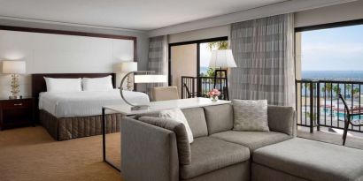 Spacious king room at Sonesta Redondo Beach & Marina.