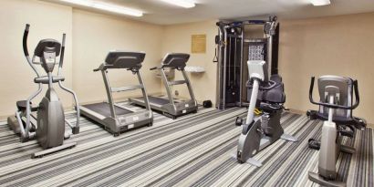 Sonesta Simply Suites Cleveland North Olmsted Airport’s fitness center has an assortment of exercise equipment including treadmills and cycling machines.