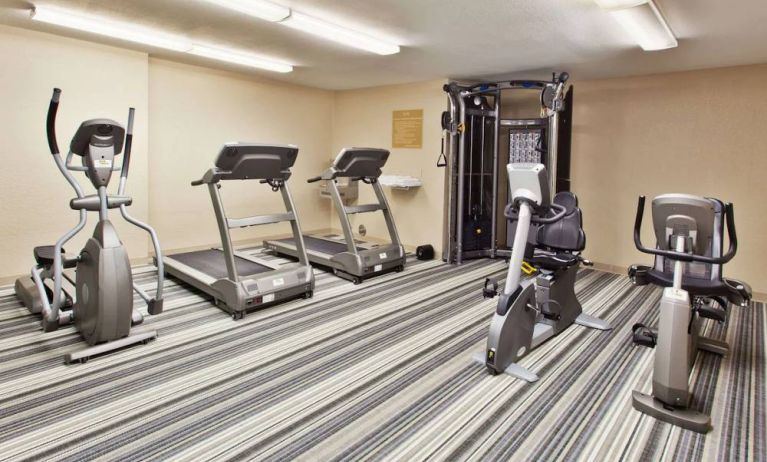 Sonesta Simply Suites Cleveland North Olmsted Airport’s fitness center has an assortment of exercise equipment including treadmills and cycling machines.