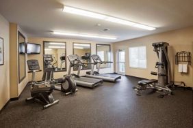 Sonesta Simply Suites Arlington’s fitness center is equipped with a widescreen TV and a range of exercise machinery.