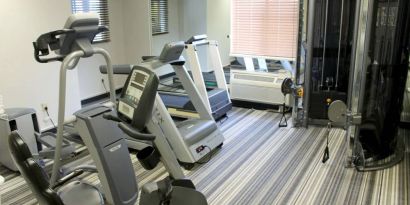 Sonesta Simply Suites Nashville Brentwood’s fitness center provides an array of different exercise machinery for guests.