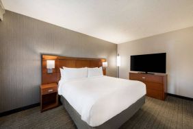 Sonesta Select San Jose Airport double bed guest room, including a large widescreen television.