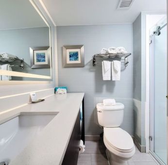 Private guest bathroom with shower at Holiday Inn Belcamp - Aberdeen Area.