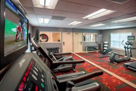 Sonesta ES Suites Allentown Bethlehem Airport’s fitness center has a variety of exercise machines in addition to rows of free weights.