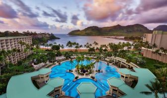 Relaxing outdoor pool area at Royal Sonesta Kaua'i Resort Lihue.