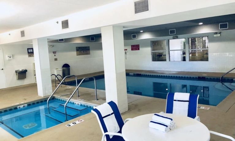 Indoor pool and hot tub at Country Inn & Suites By Radisson, Chicago O'Hare South.