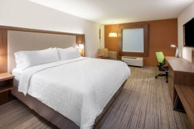 King bed with private bathroom at Holiday Inn Express & Suites Yorkville.