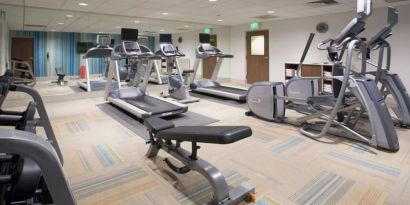 Fitness center at Holiday Inn Express & Suites Yorkville.