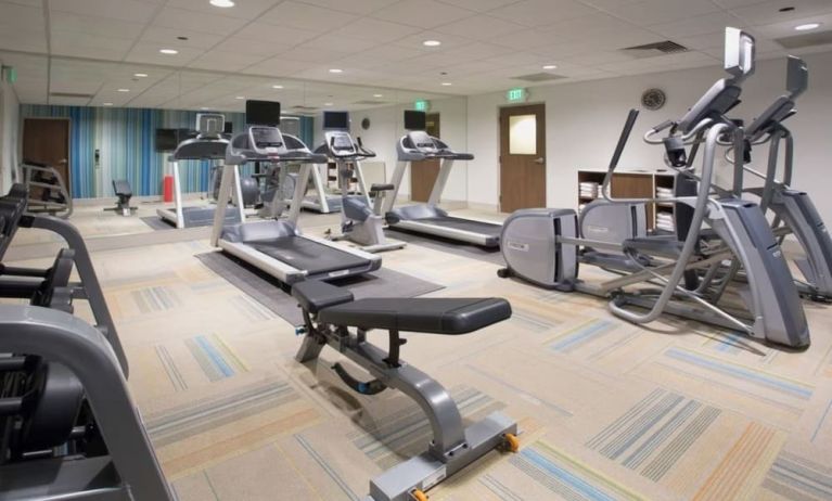 Fitness center at Holiday Inn Express & Suites Yorkville.