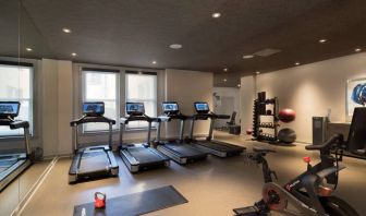 The Clift Royal Sonesta’s fitness center has numerous exercise machines and free weights, including kettlebells.