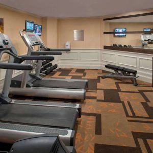 Sonesta Select Tinton Falls Eatontown’s fitness center includes both treadmills and free weights for guests to use.