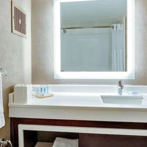 Guest bathroom at Sonesta Atlanta Northwest Galleria.