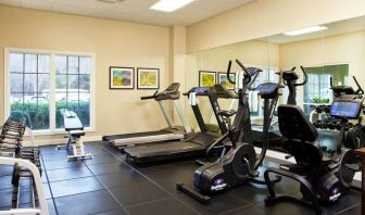 Both free weights and a range of different exercise machines are available at the hotel fitness center.