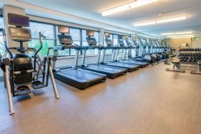 The fitness center in Sonesta San Jose is fully equipped with racks of free weights, benches, and assorted exercise machines including treadmills and ellipticals.