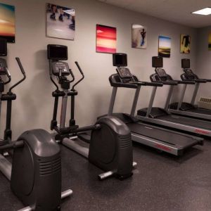 Sonesta Chicago O'Hare Airport Rosemont’s fitness center has artwork on the walls and machines such as treadmills and ellipticals.