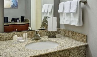 Guest bathroom at Sonesta Select Milwaukee Brookfield.