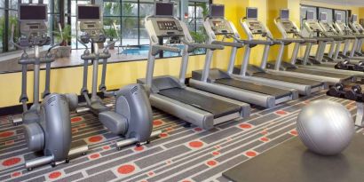 Sonesta Nashville Airport’s fitness center is equipped with gym balls, free weights, assorted exercise machines, and is adjacent to the indoor pool.