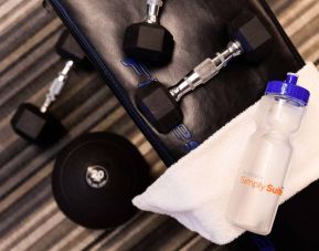 Sonesta Simply Suites Miami Airport Doral’s fitness center provides free weights for guests who want to stay in shape.