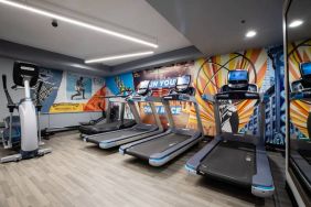 The fitness center in The Allegro Royal Sonesta Hotel Chicago Loop has assorted types of exercise machine and motivational artwork on the wall.