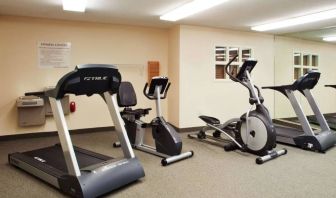 The fitness center at Sonesta Simply Suites Atlanta Gwinnett Place has various exercise machines, including treadmills, an elliptical, and a bike.