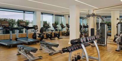 Fitness center at Sheraton Amsterdam Airport Hotel And Conference Center.