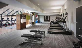 Sonesta Select Whippany Hanover’s fitness center is equipped with free weights, benches, gym balls, and an assortment of exercise machines for guests to use.