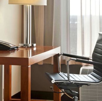 Work desk in day use room at Novotel Toronto Vaughan Centre.