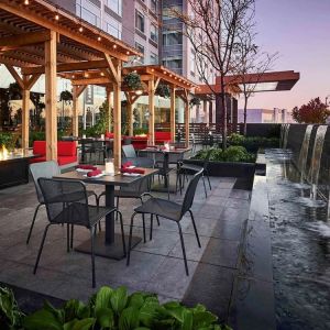 Outdoor terrace at Novotel Toronto Vaughan Centre.