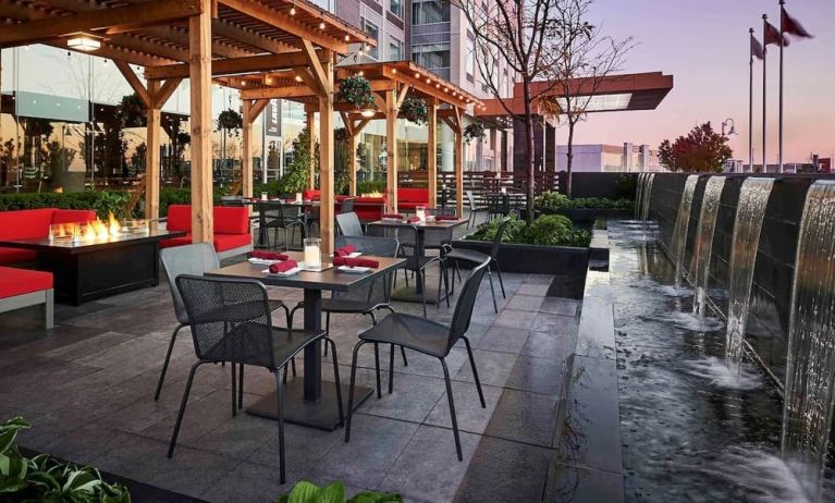 Outdoor terrace at Novotel Toronto Vaughan Centre.