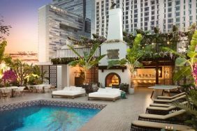 Stunning outdoor pool at Hotel Figueroa.