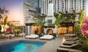 Stunning outdoor pool at Hotel Figueroa.