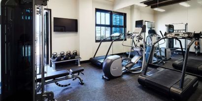 Fitness center available at Hotel Figueroa.