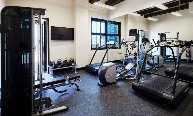 Fitness center available at Hotel Figueroa.