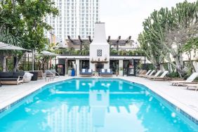 Large outdoor pool at Hotel Figueroa.